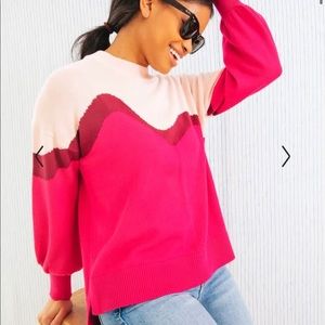 Tuckernuck Pink Jersey Stripe Sweater Size XS NWT